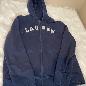 Lauren Ralph Lauren Jeans Co Navy Blue Logo Hoodie M